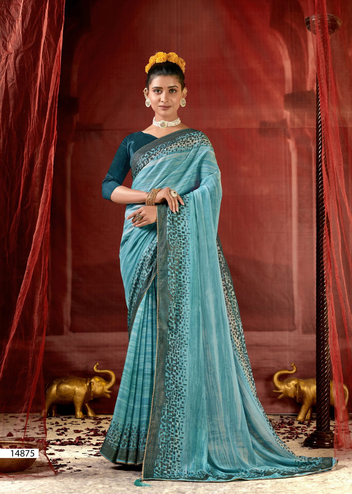 Naziya By Vallabhi Printed Chiffon Sarees Wholesale Shop In Surat